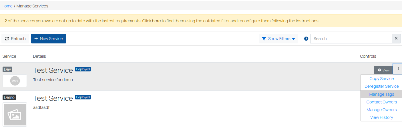 Tag management option